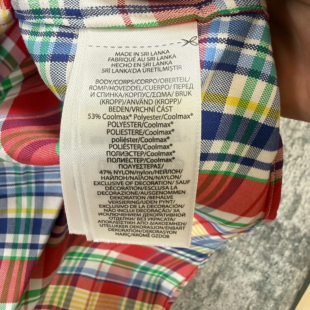 Polo Ralph Lauren Shirt Mens XL Vibrant Multicolor Plaid Classic Fit Performance